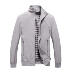 Sullivan - Casual Jacket with Check Lining — Grey
