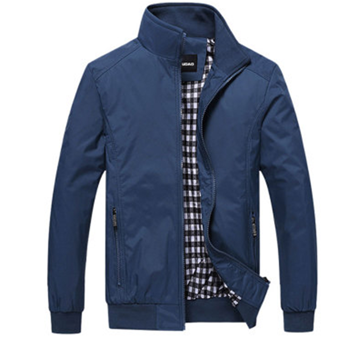 Sullivan - Casual Jacket with Check Lining — Blue
