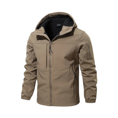 Robert - Soft Shell Hooded Jacket — Khaki