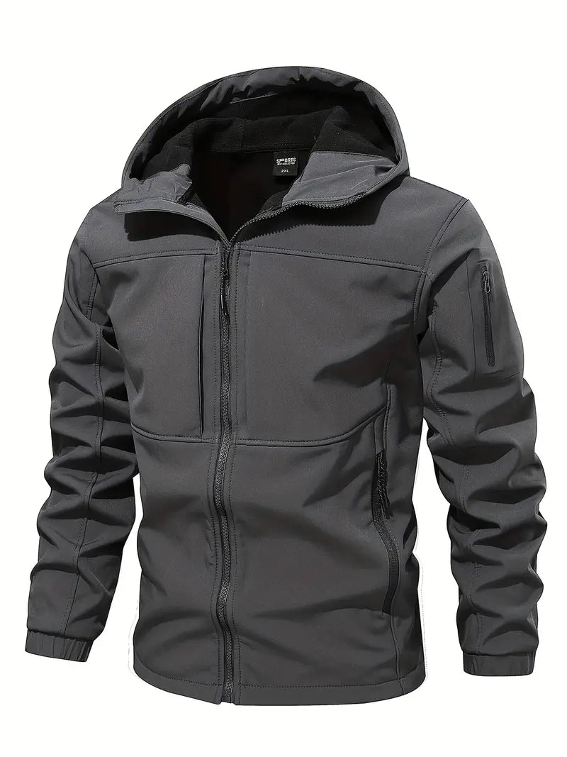 Robert - Soft Shell Hooded Jacket — Grey