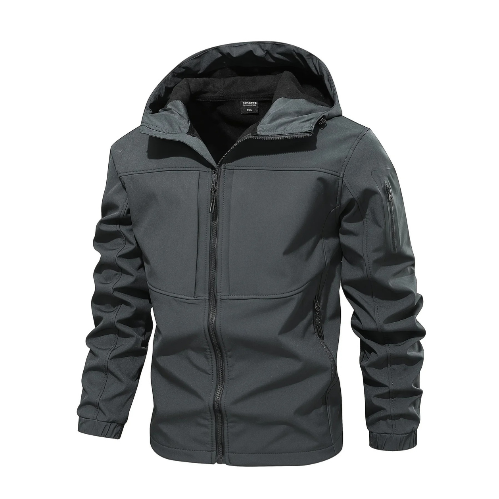 Robert - Soft Shell Hooded Jacket — Navy blue