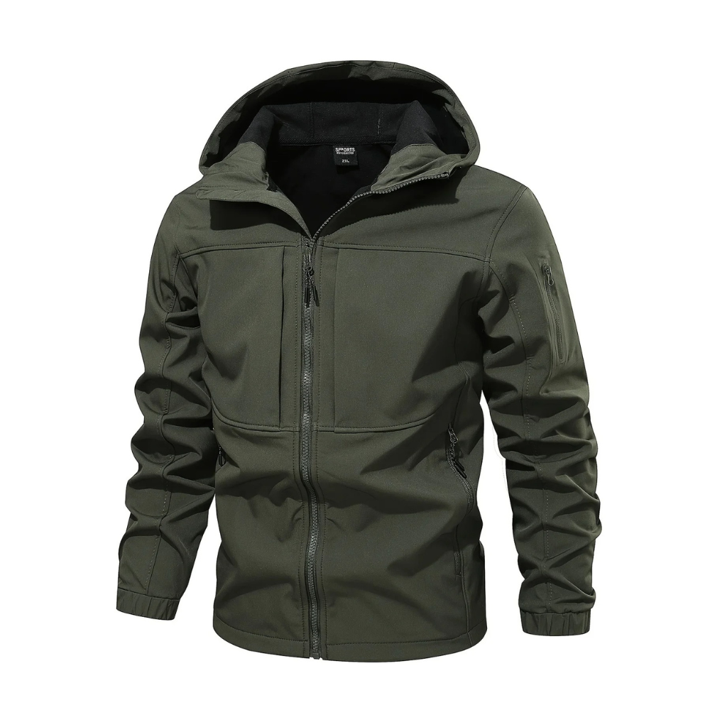 Robert - Soft Shell Hooded Jacket — Army green