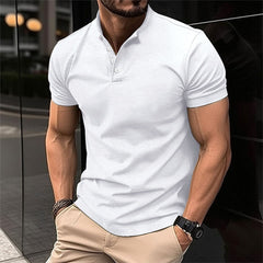 Nicholas - Short Sleeve Henley Tee — White