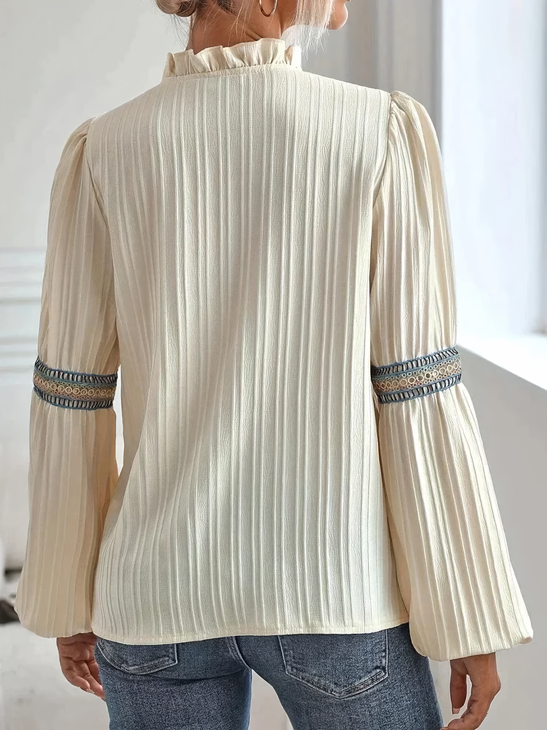 Zara - Blouse with Embroidered Trim