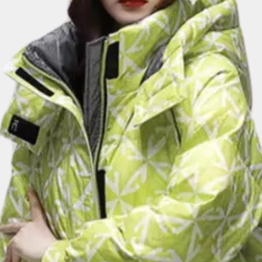 Annalise - Geometric Print Hooded Coat