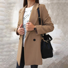 Addison - Tailored Longline Coat — Khaki