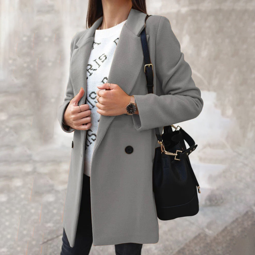 Addison - Tailored Longline Coat — Grey