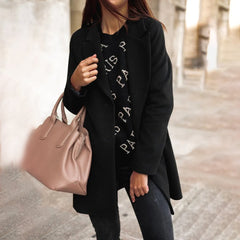 Addison - Tailored Longline Coat — Black