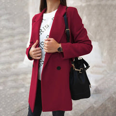 Addison - Tailored Longline Coat — Burgundy