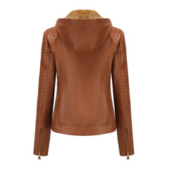 Roxanne - Hooded Faux Leather Jacket