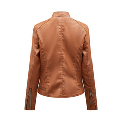 Colette - Faux Leather Zip Jacket