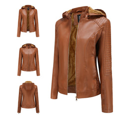 Roxanne - Hooded Faux Leather Jacket