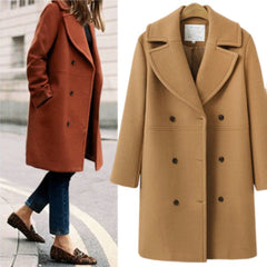 Francesca - Tailored Wool Coat with Lapels — Camel
