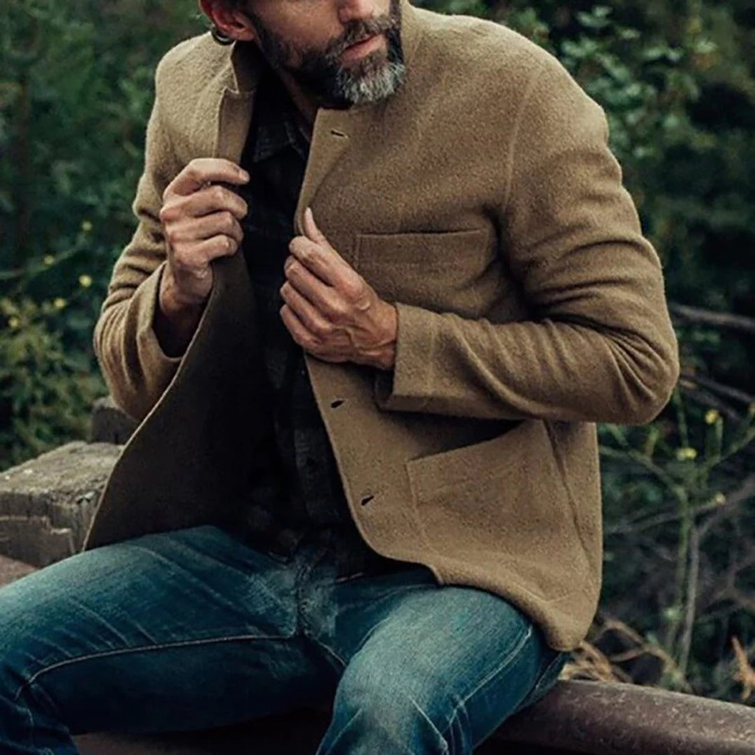 Brendan - Knit Blazer Cardigan — Camel