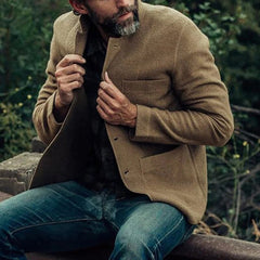 Brendan - Knit Blazer Cardigan — Camel