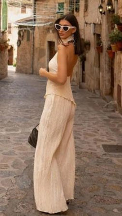 Gabrielle - Pleated Halter Two Piece