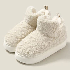 Lottie - Teddy Fleece Ankle Boots — Beige