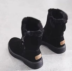 Nadine - Fur Trim Ankle Boots — Black