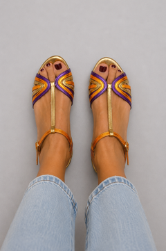 Bernadette - Painted Print Flat Sandals