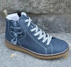 Johanna - Canvas Lace up High Tops — Blue