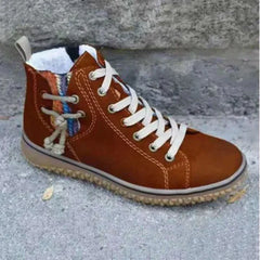 Johanna - Canvas Lace up High Tops — Coffee