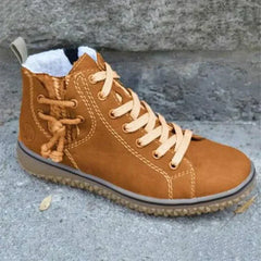 Johanna - Canvas Lace up High Tops — Brown