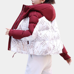 Maureen - Print Panel Puffer Jacket