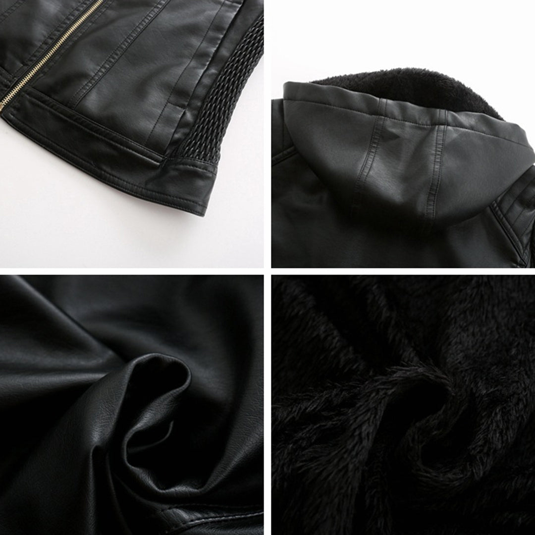 Roxanne - Hooded Faux Leather Jacket