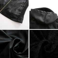 Roxanne - Hooded Faux Leather Jacket
