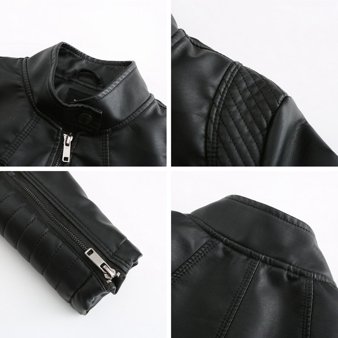 Alberta - Faux Leather Moto Jacket