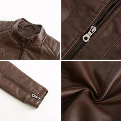 Natalie - Faux Leather Biker Jacket