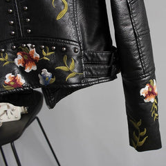 Coretta - Embroidered Biker Jacket