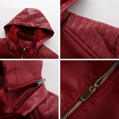 Roxanne - Hooded Faux Leather Jacket