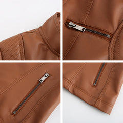 Alberta - Faux Leather Moto Jacket