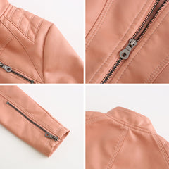 Natalie - Faux Leather Biker Jacket