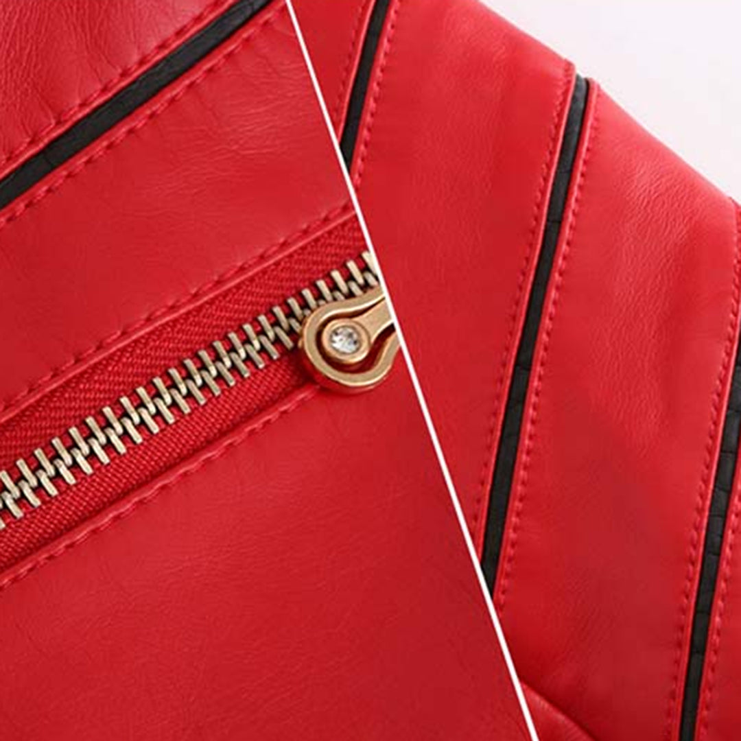 Paulette - Studded Leather Biker Jacket