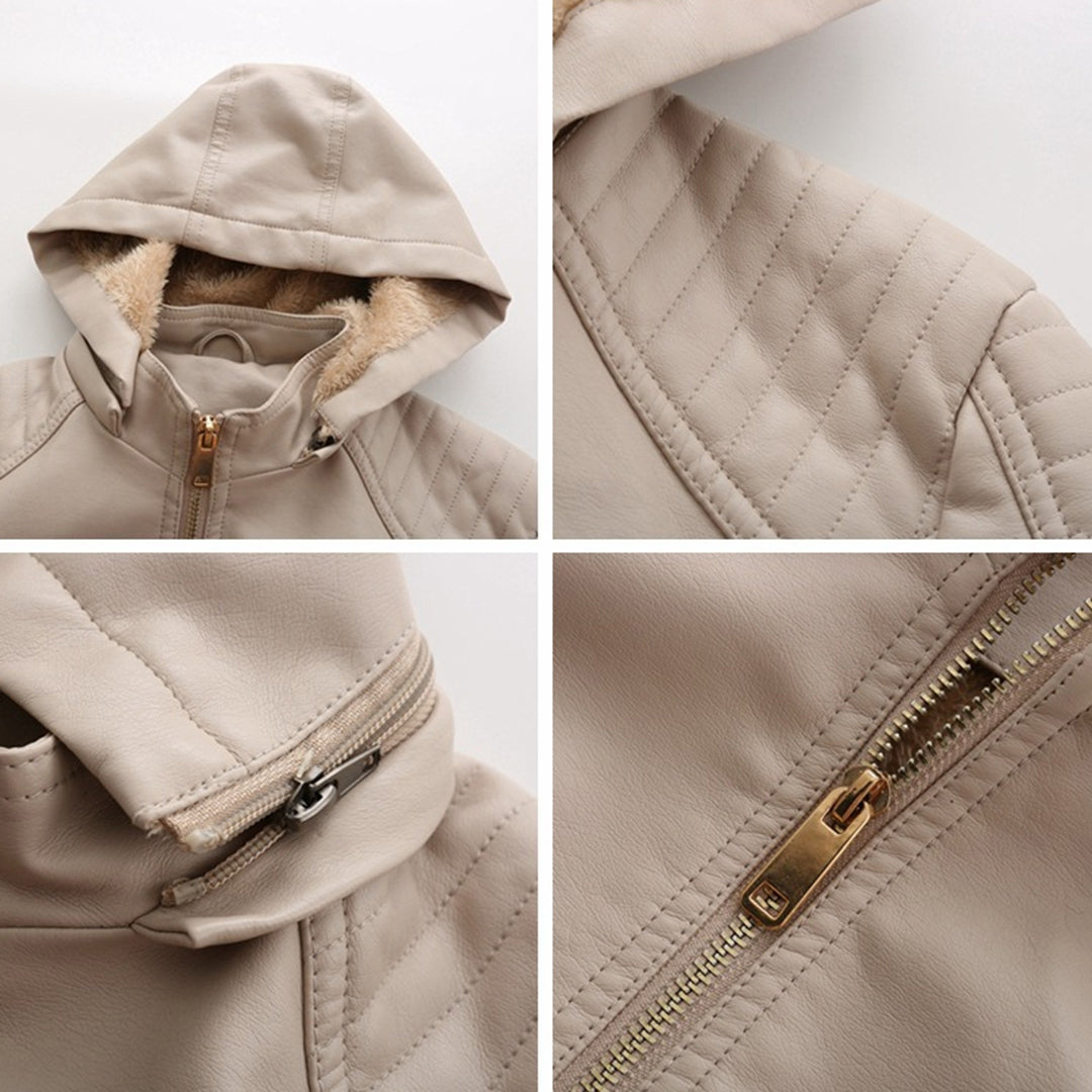 Roxanne - Hooded Faux Leather Jacket
