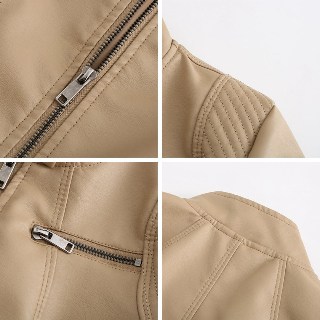 Alberta - Faux Leather Moto Jacket