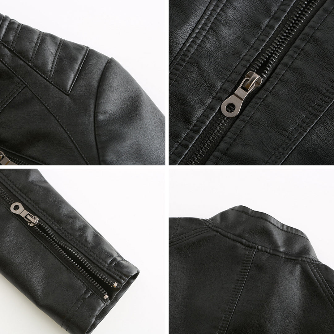 Natalie - Faux Leather Biker Jacket