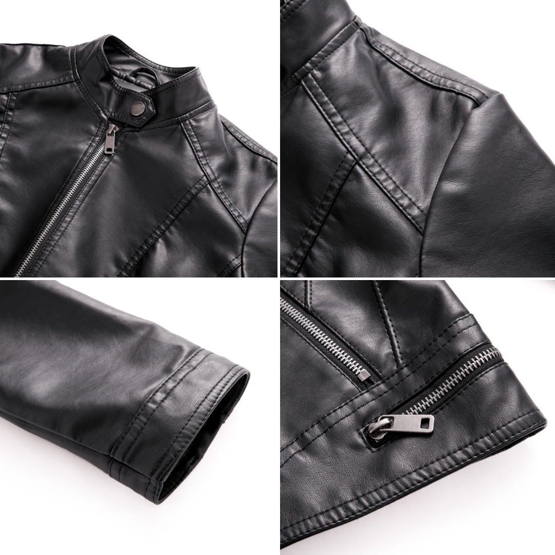 Colette - Faux Leather Zip Jacket