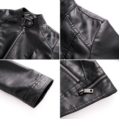 Colette - Faux Leather Zip Jacket