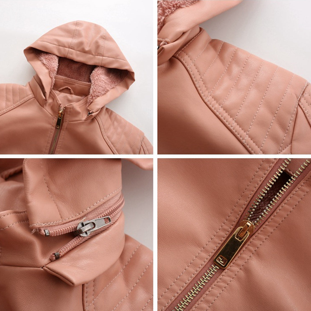 Roxanne - Hooded Faux Leather Jacket