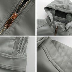 Roxanne - Hooded Faux Leather Jacket