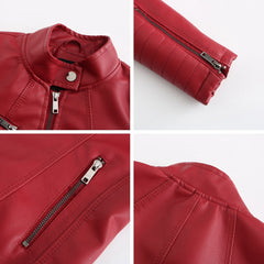 Alberta - Faux Leather Moto Jacket