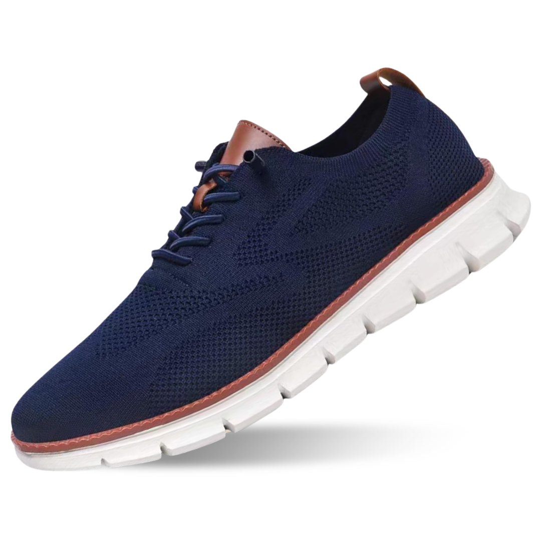 Marcella - Knit Lace up Shoes — Blue
