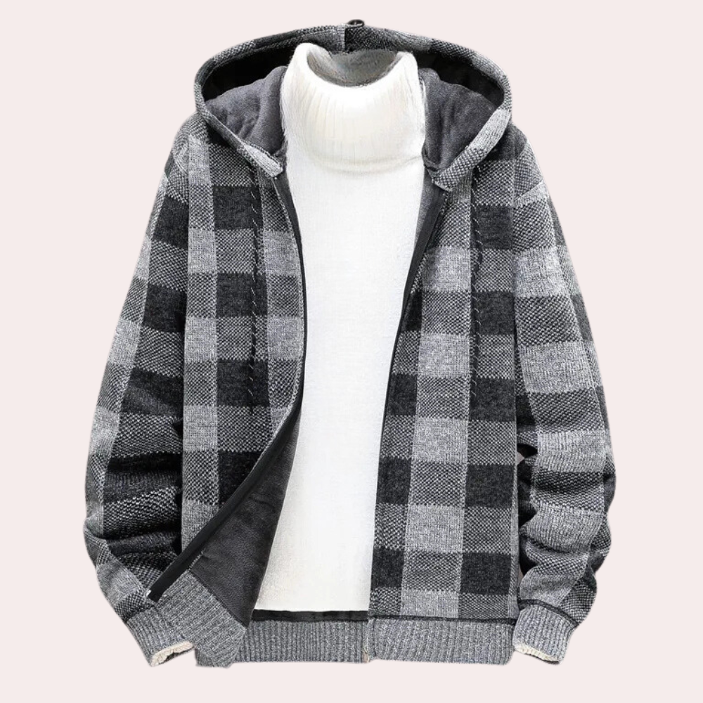 Stanley - Check Hooded Zip Cardigan