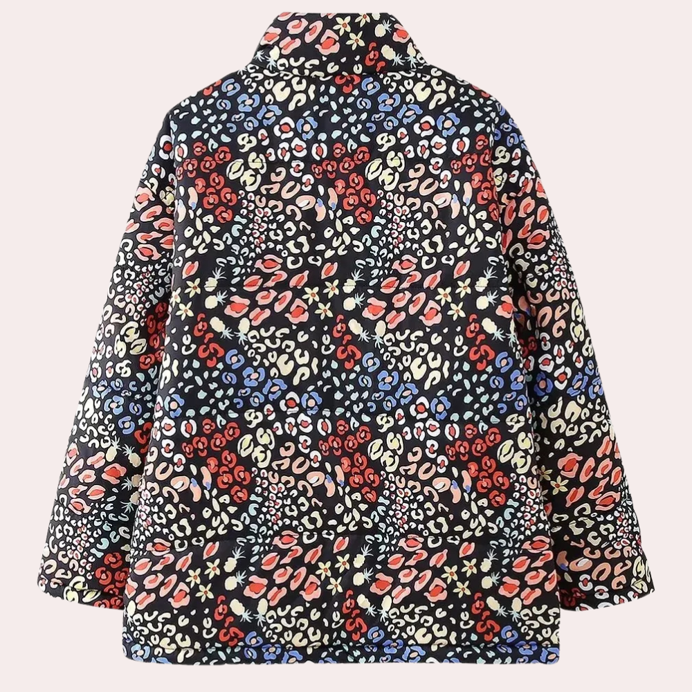 Zinnia - Floral Quilted Jacket with Collar