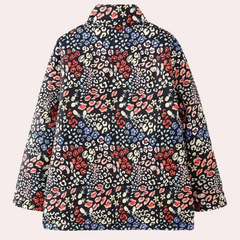 Zinnia - Floral Quilted Jacket with Collar
