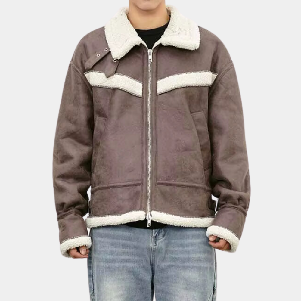 Russell - Suede Sherpa Aviator Jacket