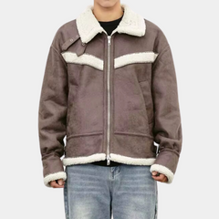 Russell - Suede Sherpa Aviator Jacket